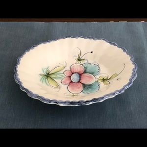 Small Hand Painted Floral Trinket Dish